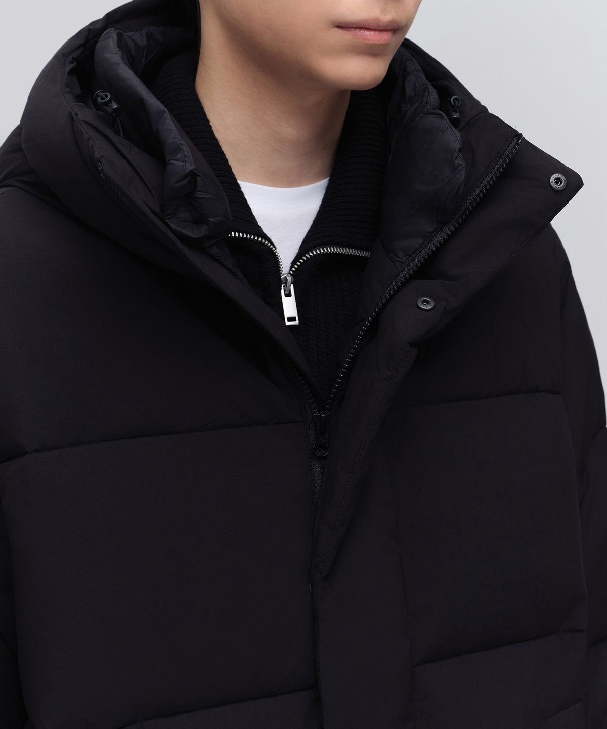 무신사 스탠다드(MUSINSA STANDARD) 데일리 푸퍼 롱 패딩 파카 [블랙]