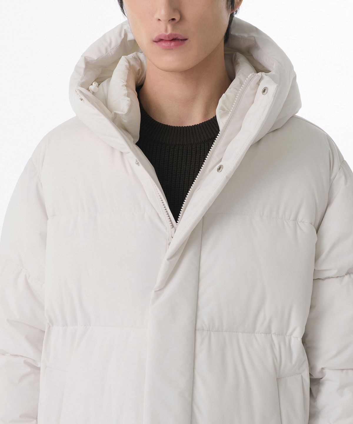 무신사 스탠다드(MUSINSA STANDARD) 데일리 푸퍼 롱 패딩 파카 [더스티 크림]