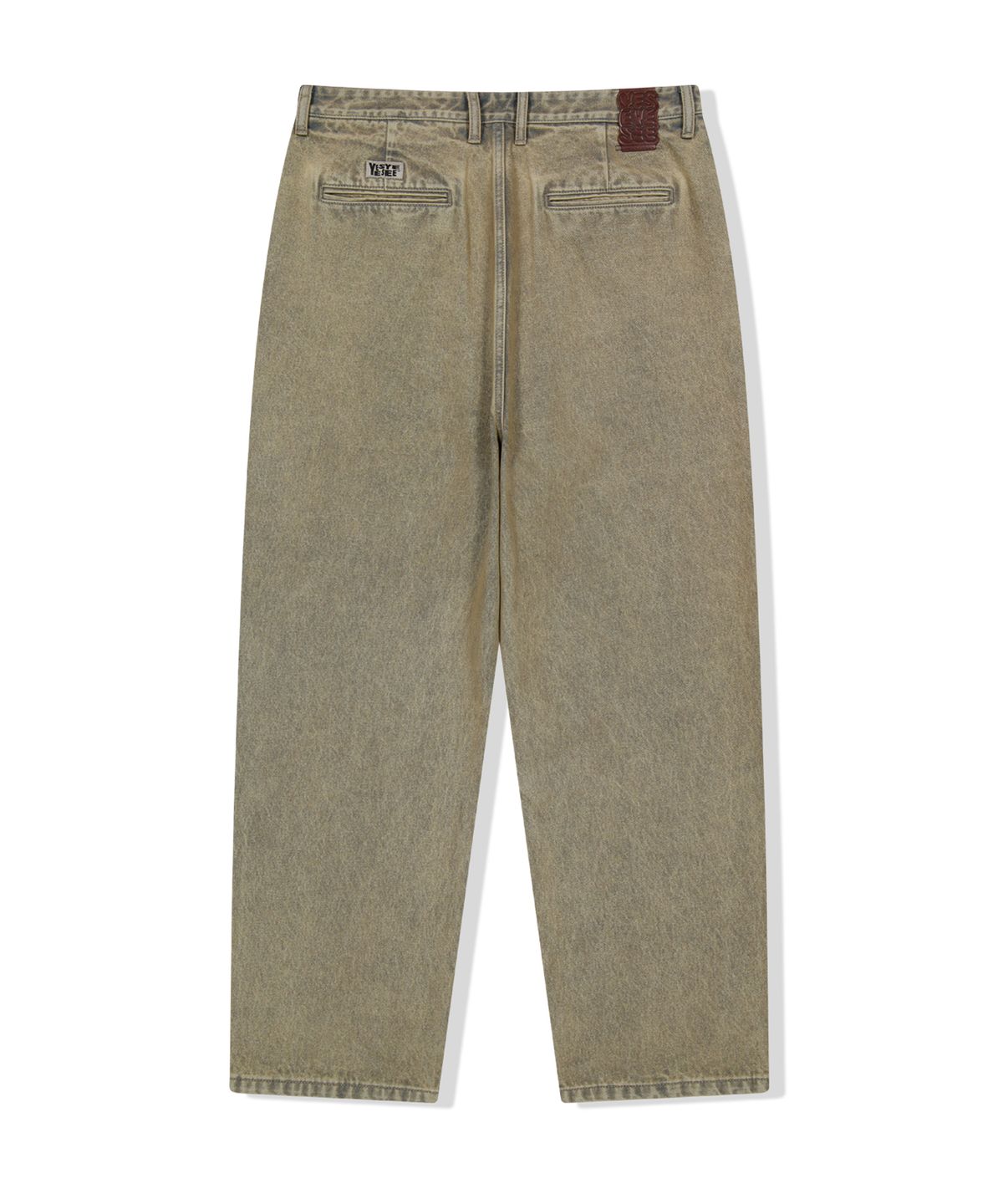 예스아이씨(YESEYESEE) Two Tucked Hairy Denim Pants Taupe