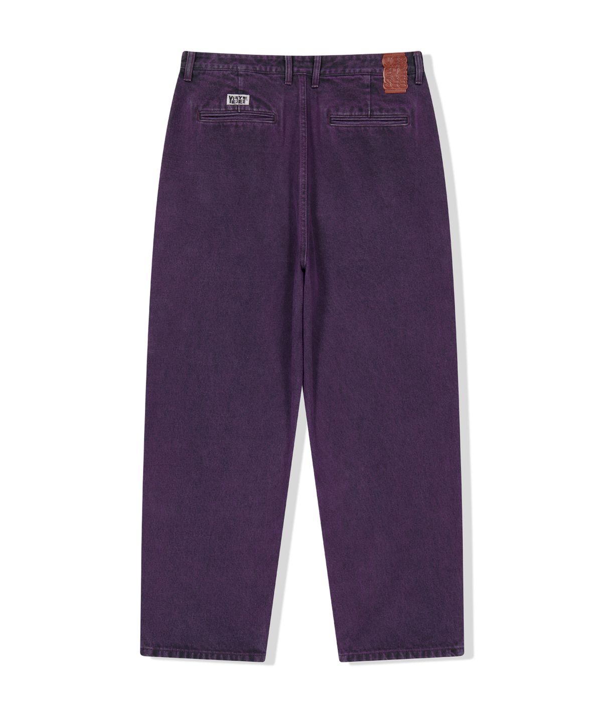 예스아이씨(YESEYESEE) Two Tucked Hairy Denim Pants Purple