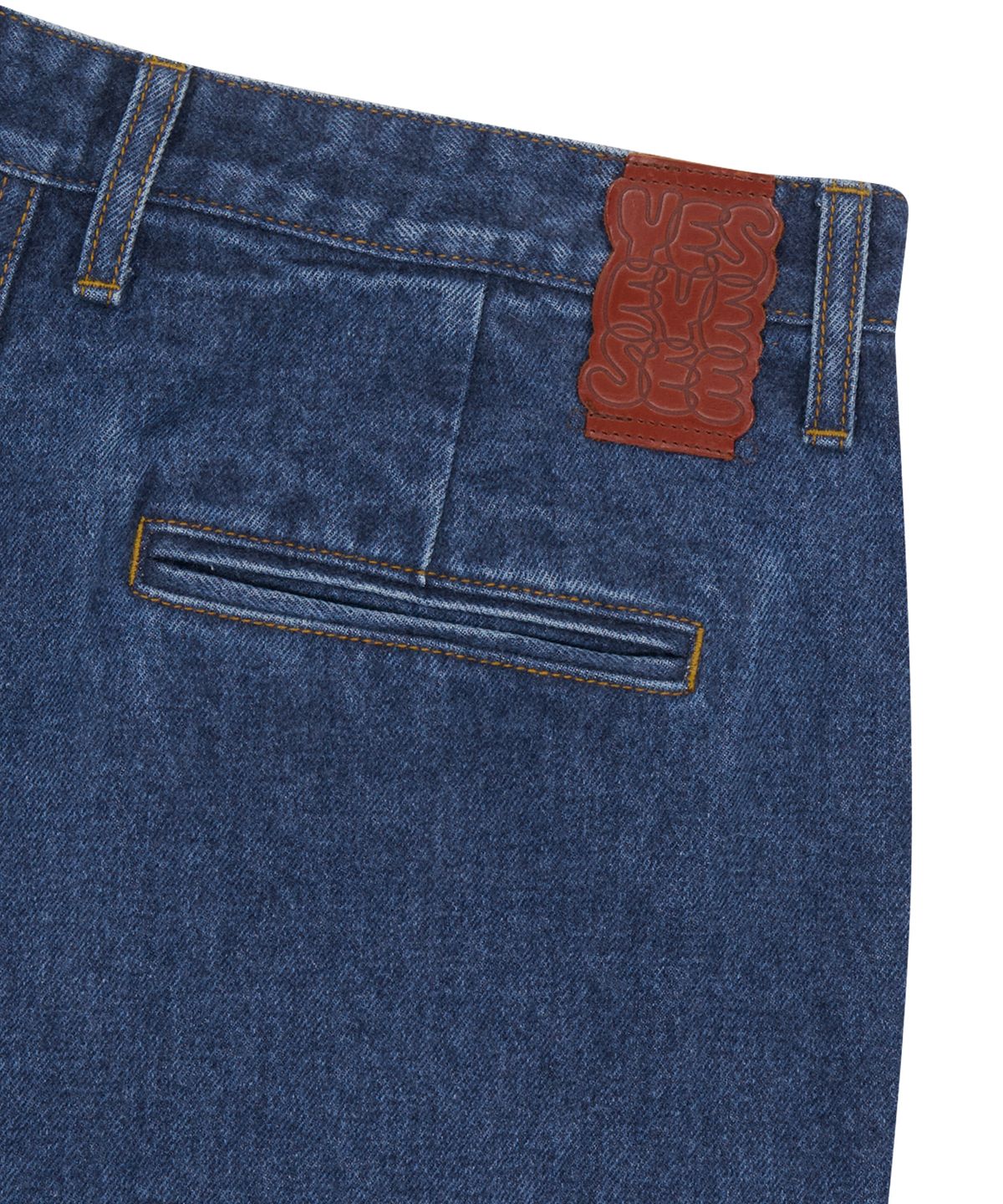 예스아이씨(YESEYESEE) Two Tucked Hairy Denim Pants Indigo