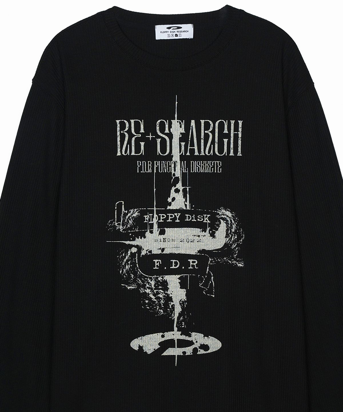 에프디알(FDR) Painted Castle Waffle Long sleeve Black