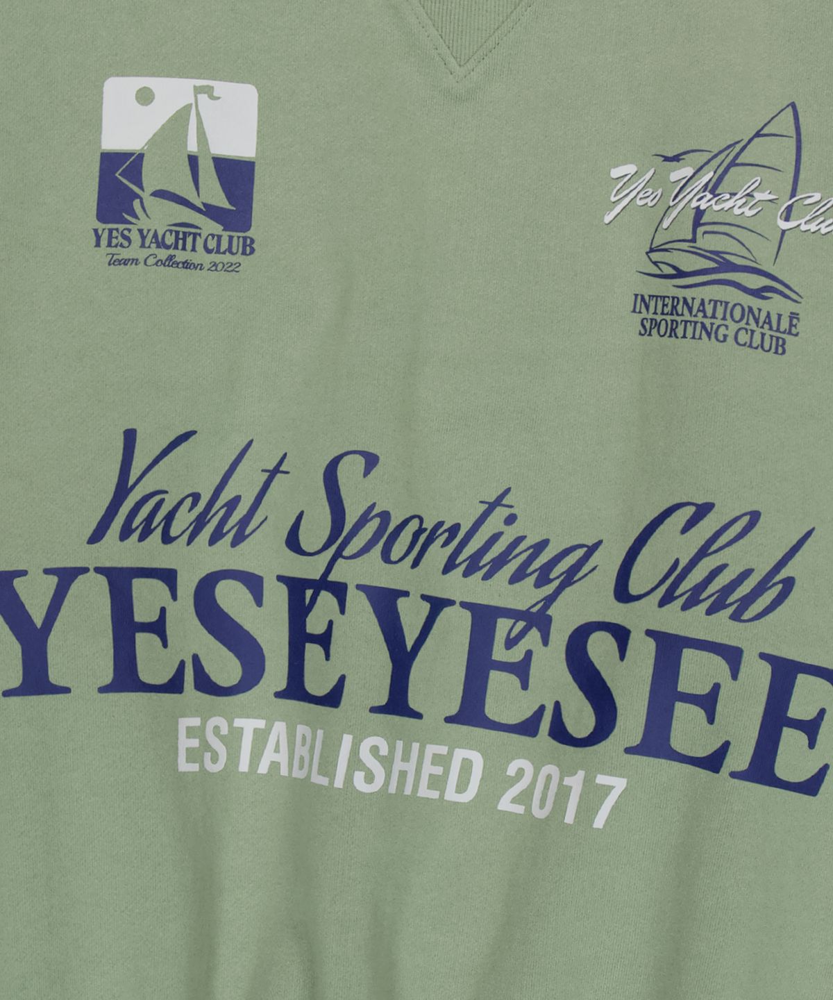 예스아이씨(YESEYESEE) Y.E.S Yacht Sweatshirt Sage Green