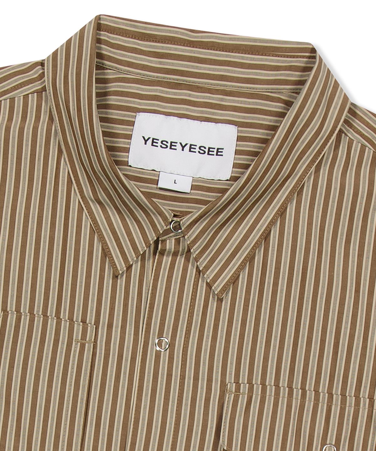 예스아이씨(YESEYESEE) Stripe Explorer Shirt Brown
