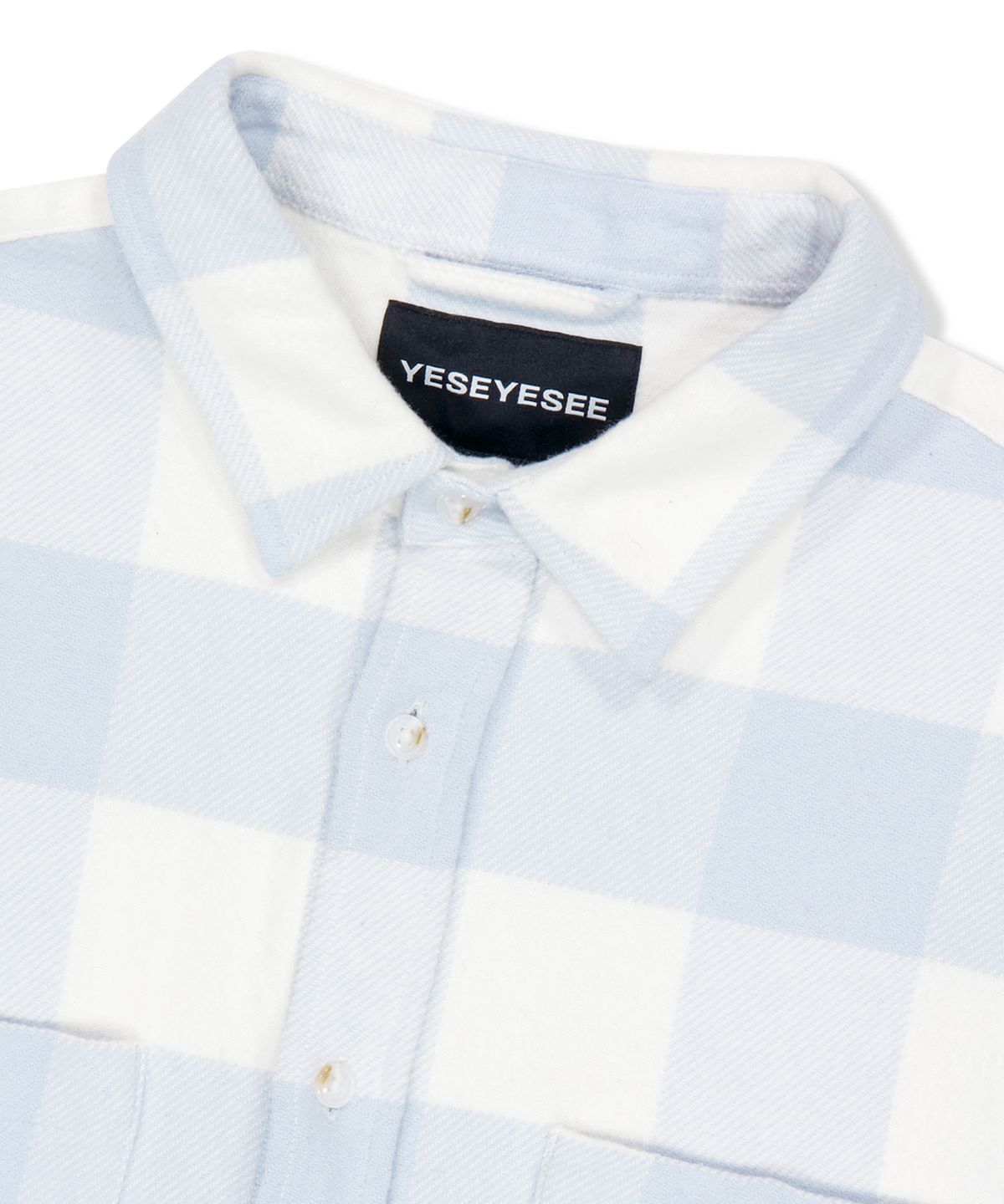예스아이씨(YESEYESEE) Buffalo Check Shirt Sky Blue