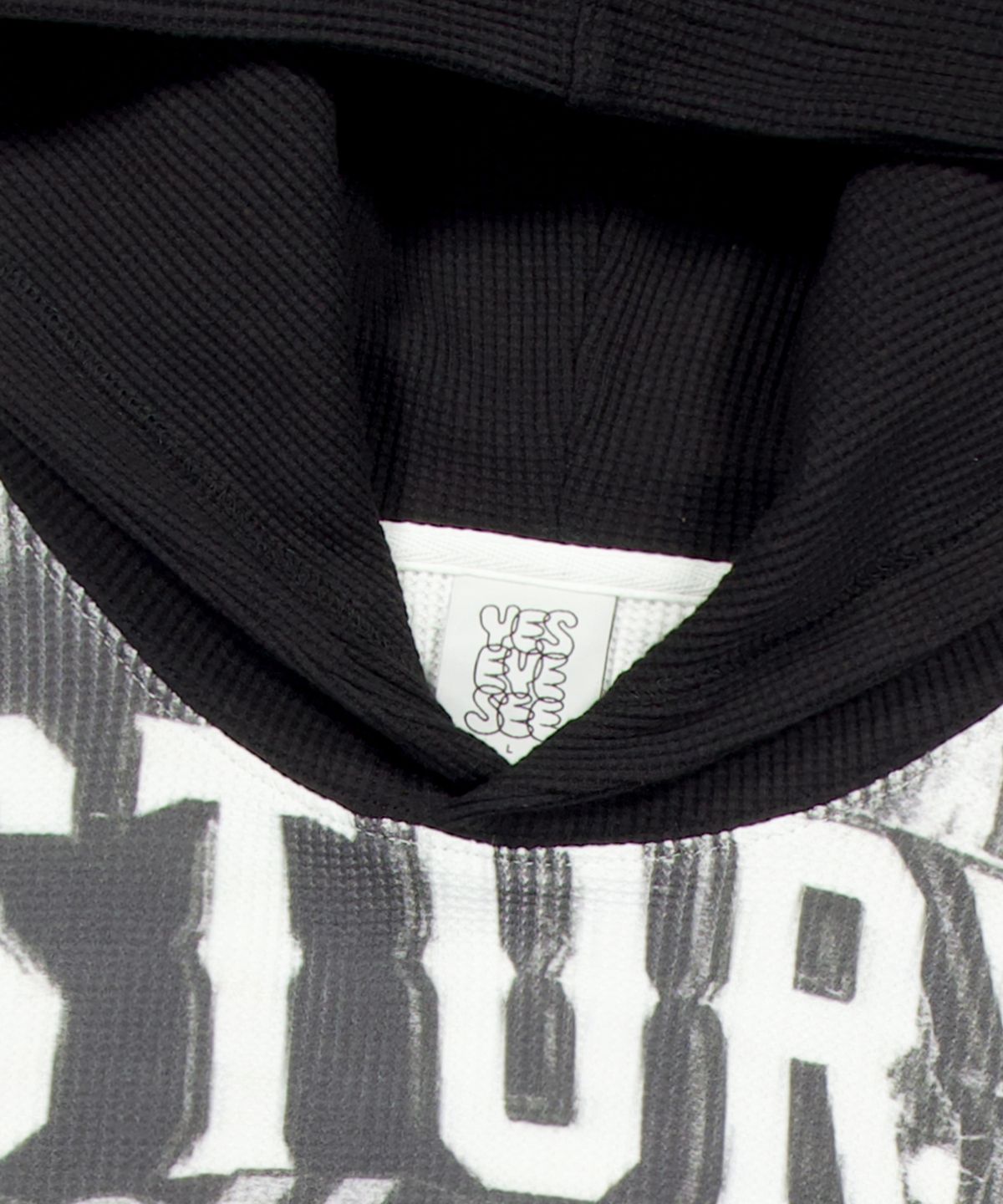 예스아이씨(YESEYESEE) Baseball Waffle Hoodie Black