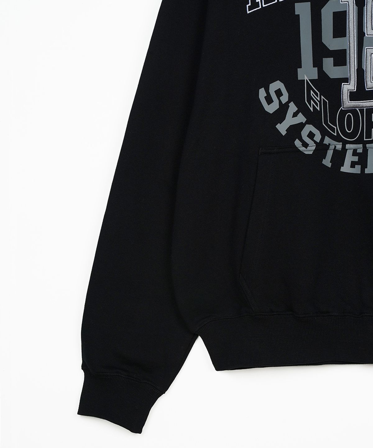 에프디알(FDR) Volume Layered F Lettering Hoodie Black