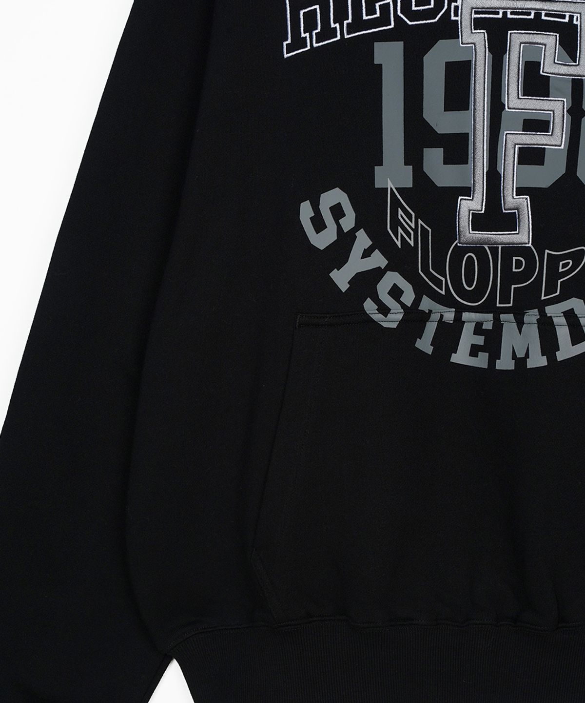 에프디알(FDR) Volume Layered F Lettering Hoodie Black
