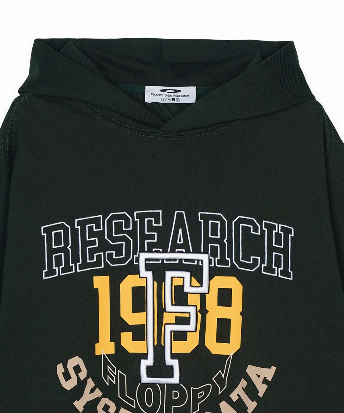 에프디알(FDR) Volume Layered F Lettering Hoodie Forest Green