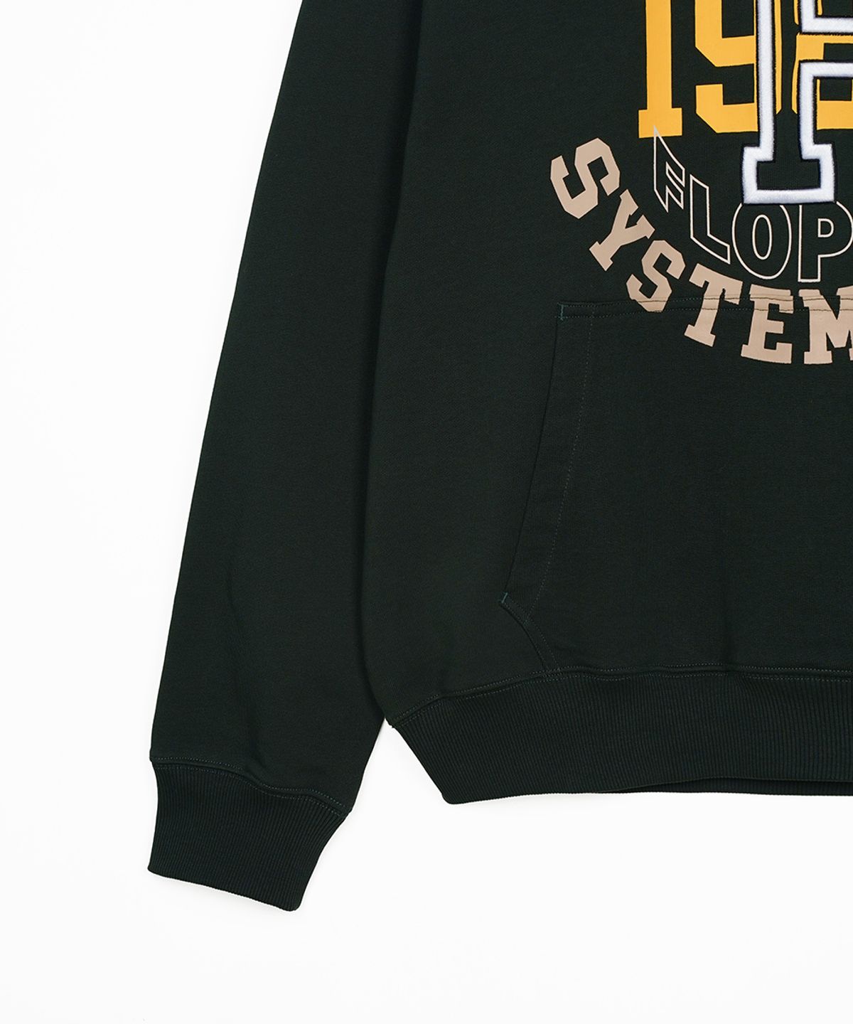 에프디알(FDR) Volume Layered F Lettering Hoodie Forest Green