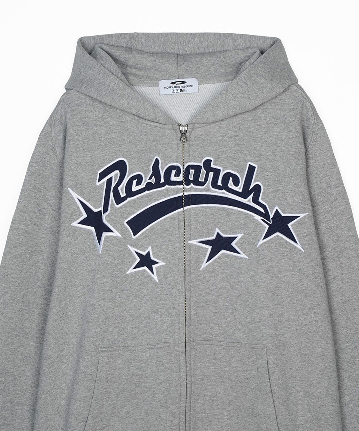 에프디알(FDR) Star Logo Applique Hood Zip-Up M.Gray