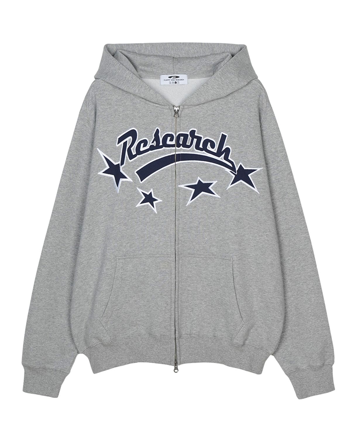 에프디알(FDR) Star Logo Applique Hood Zip-Up M.Gray