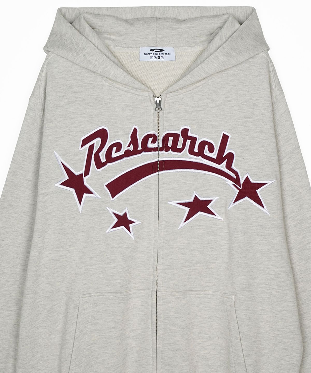 에프디알(FDR) Star Logo Applique Hood Zip-Up Oatmeal
