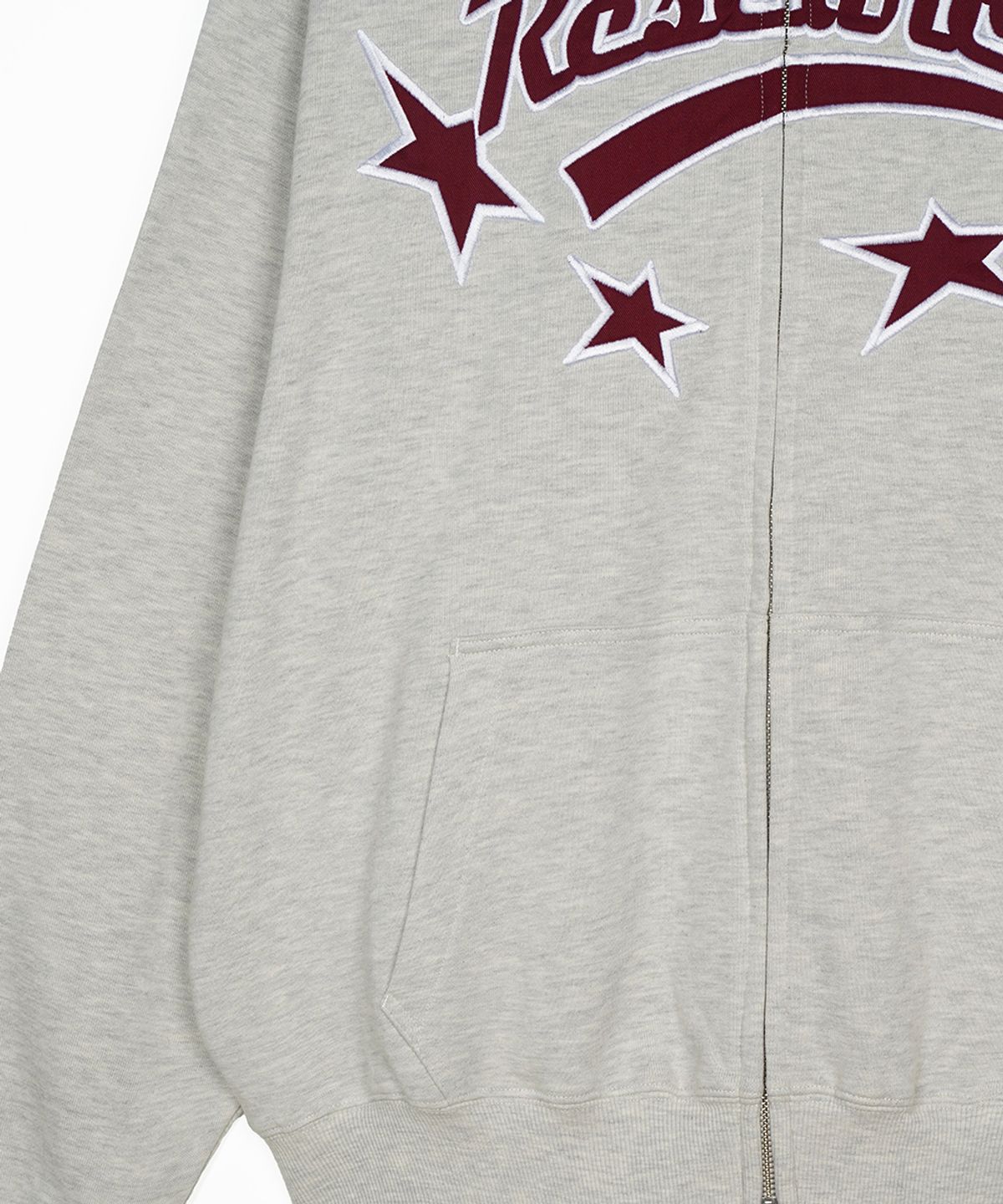 에프디알(FDR) Star Logo Applique Hood Zip-Up Oatmeal