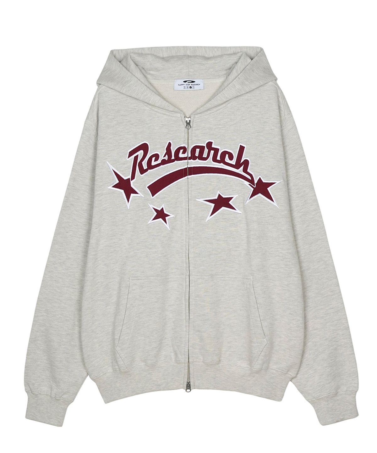 에프디알(FDR) Star Logo Applique Hood Zip-Up Oatmeal