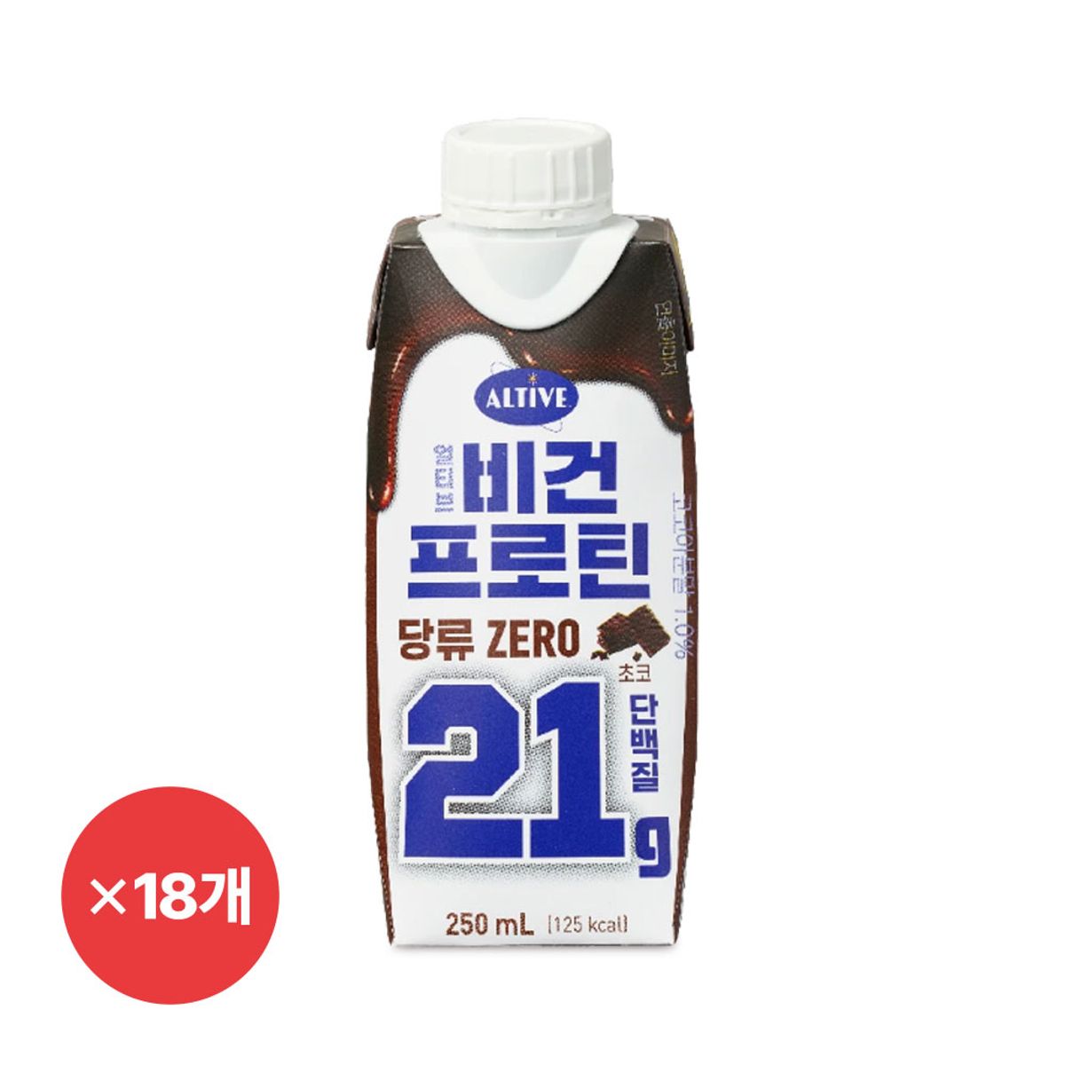 CJ제일제당(CJCHEILJEDANG) 얼티브 비건프로틴 당류 ZERO 초코 250ml x18개