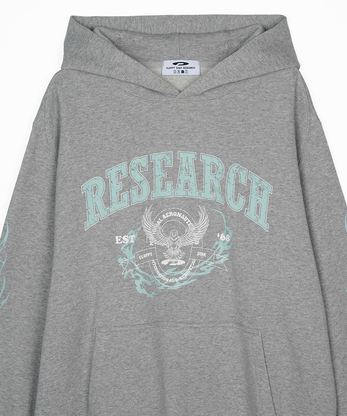 에프디알(FDR) Crack Eagle Research Logo Hoodie M.Gray