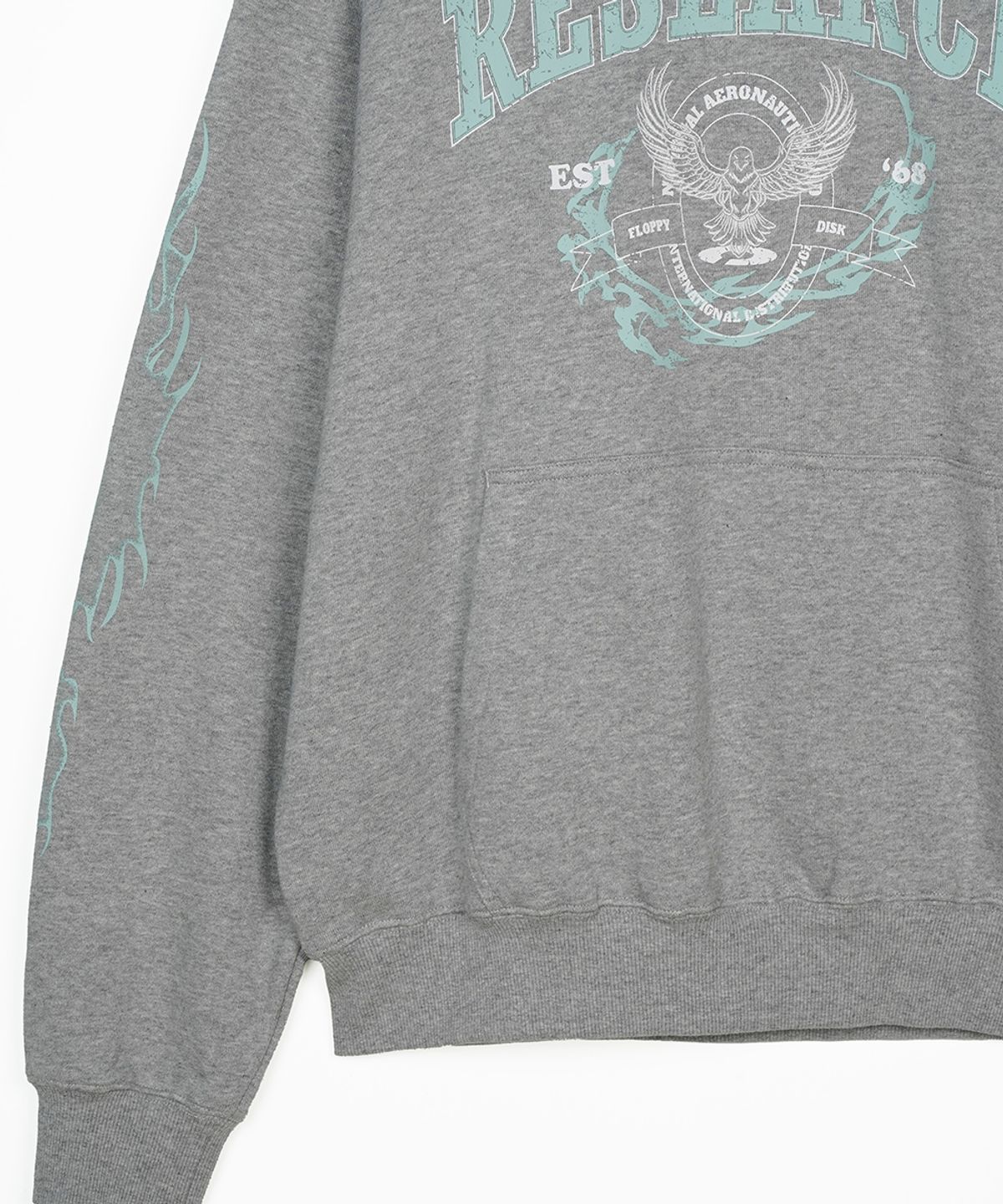 에프디알(FDR) Crack Eagle Research Logo Hoodie M.Gray