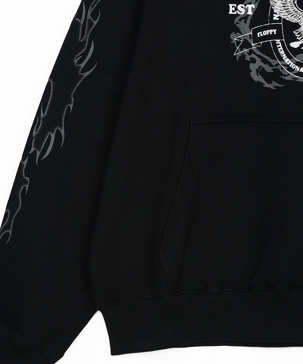 에프디알(FDR) Crack Eagle Research Logo Hoodie Black