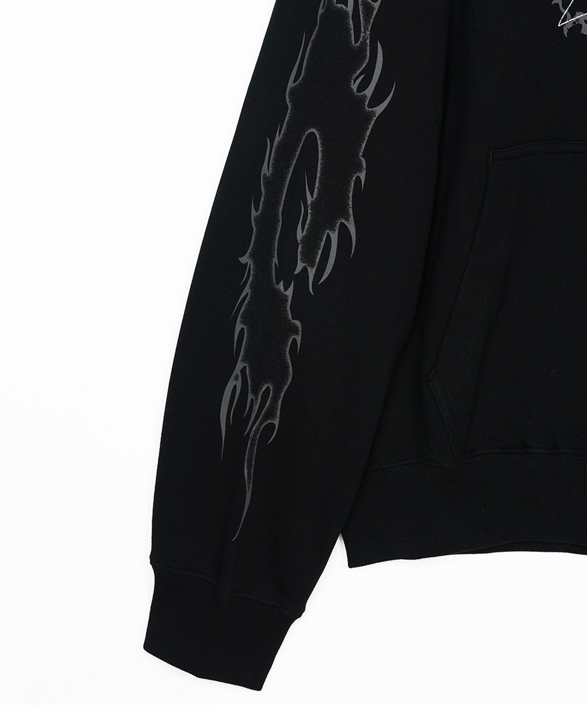 에프디알(FDR) Crack Eagle Research Logo Hoodie Black