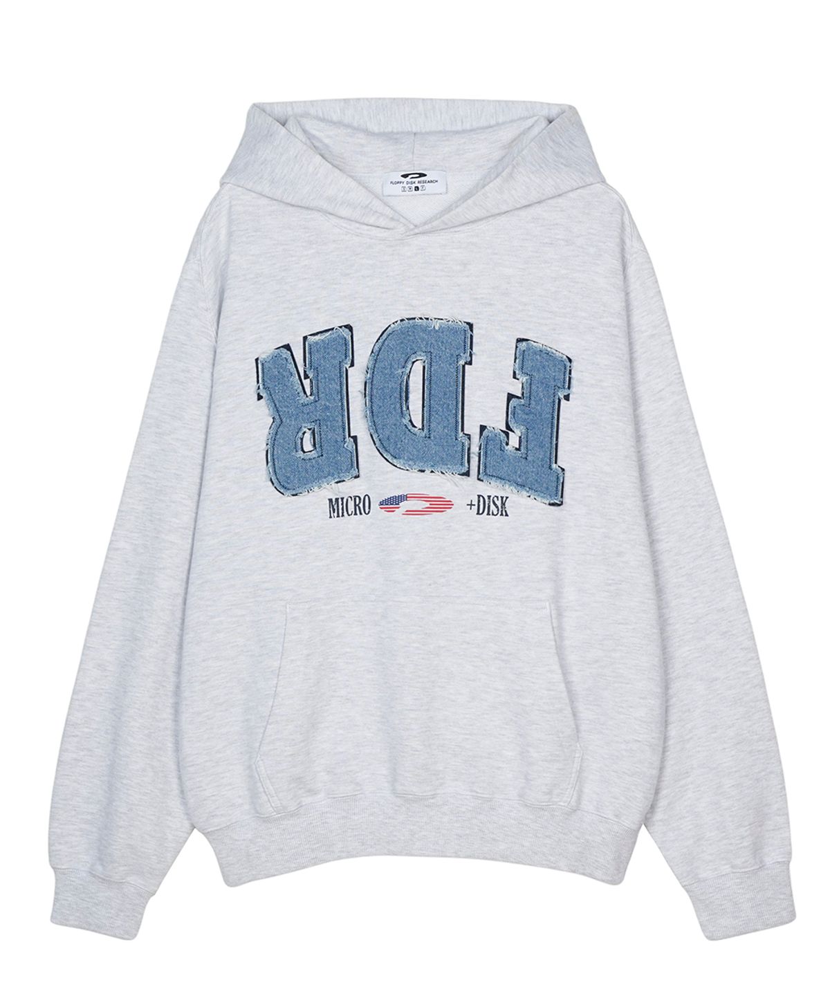 에프디알(FDR) Washing Applique USA Micro Disk Hoodie M.Gray