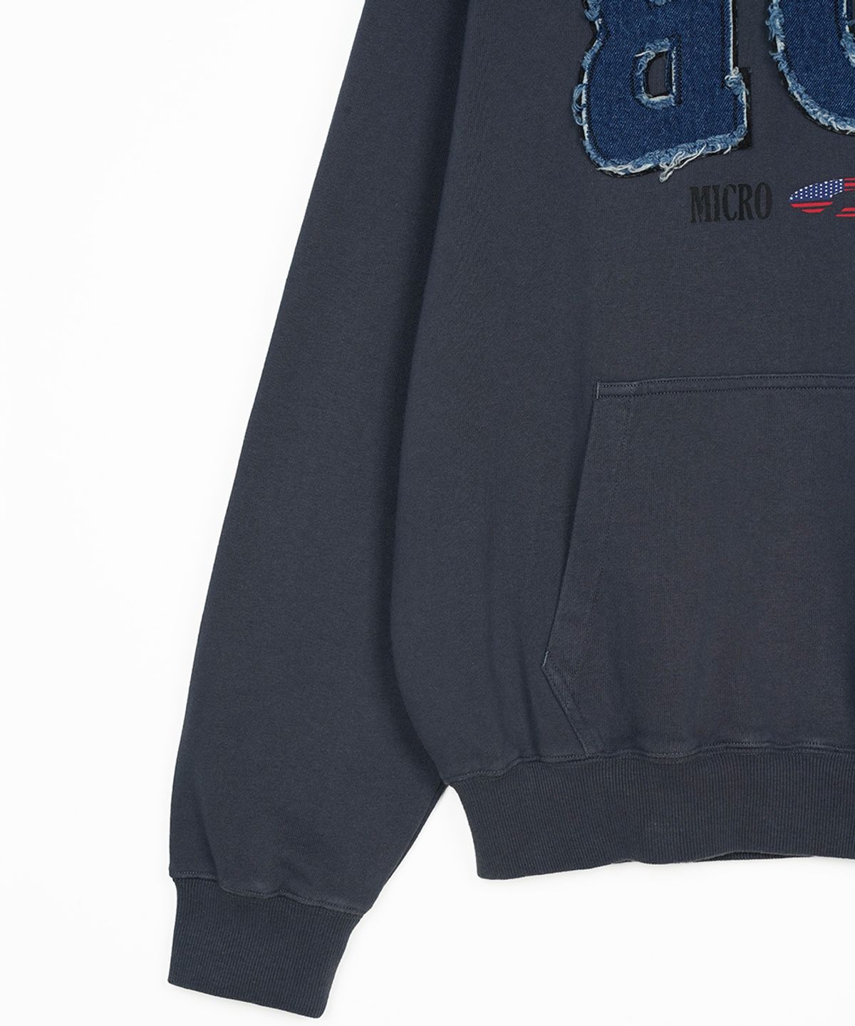 에프디알(FDR) Washing Applique USA Micro Disk Hoodie Slate Gray