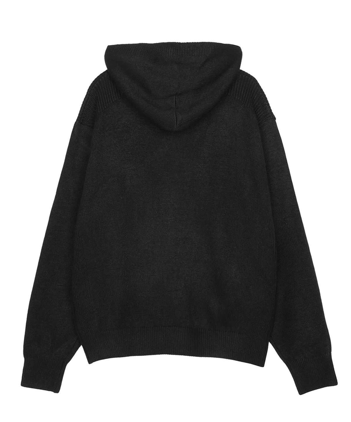 에프디알(FDR) Varigated Logo Plain Hood Knit Black