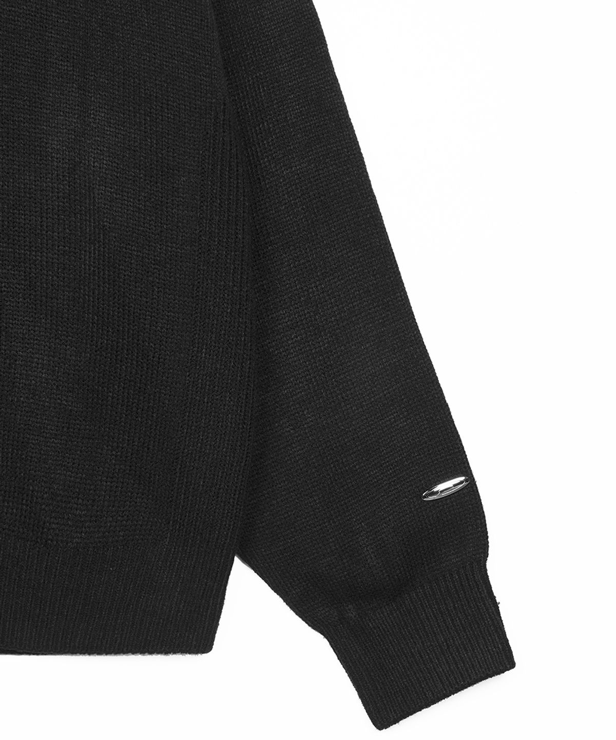 에프디알(FDR) Varigated Logo Plain Hood Knit Black