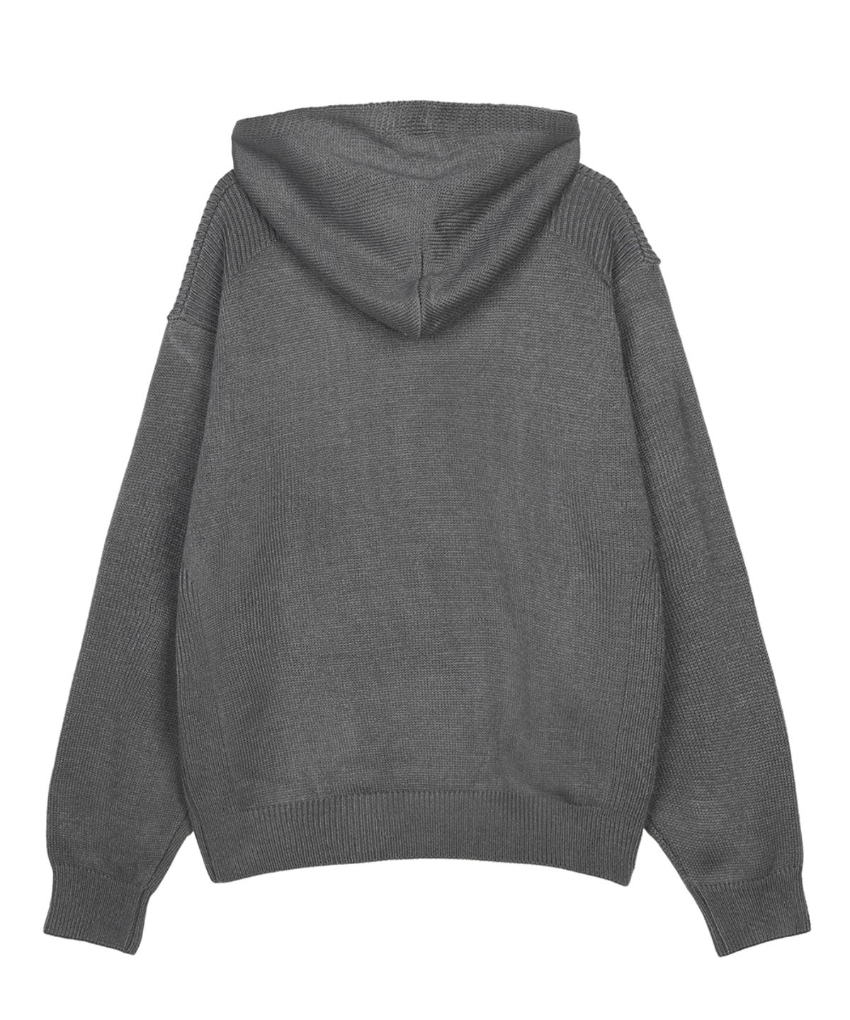 에프디알(FDR) Varigated Logo Plain Hood Knit Charcoal
