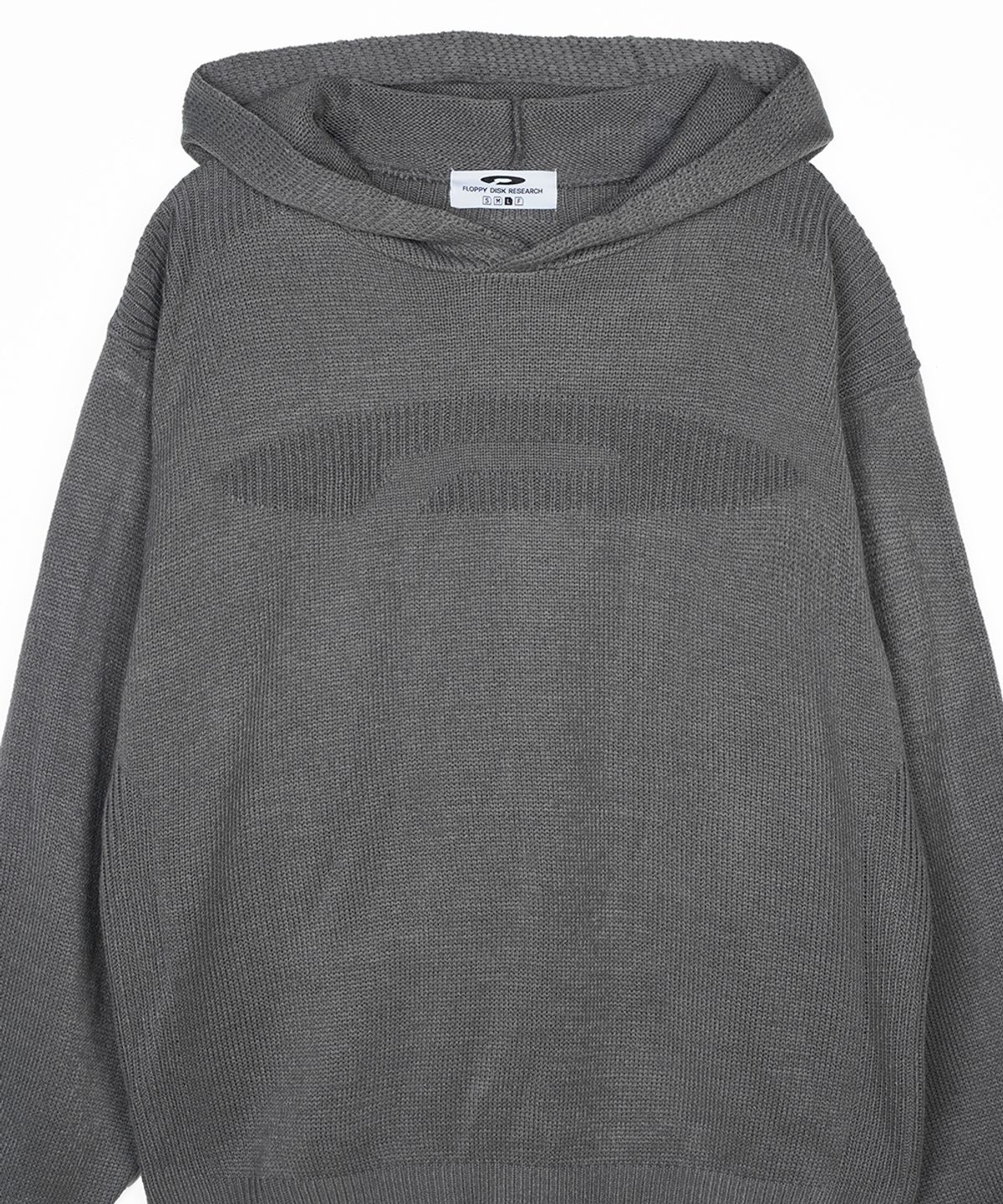 에프디알(FDR) Varigated Logo Plain Hood Knit Charcoal