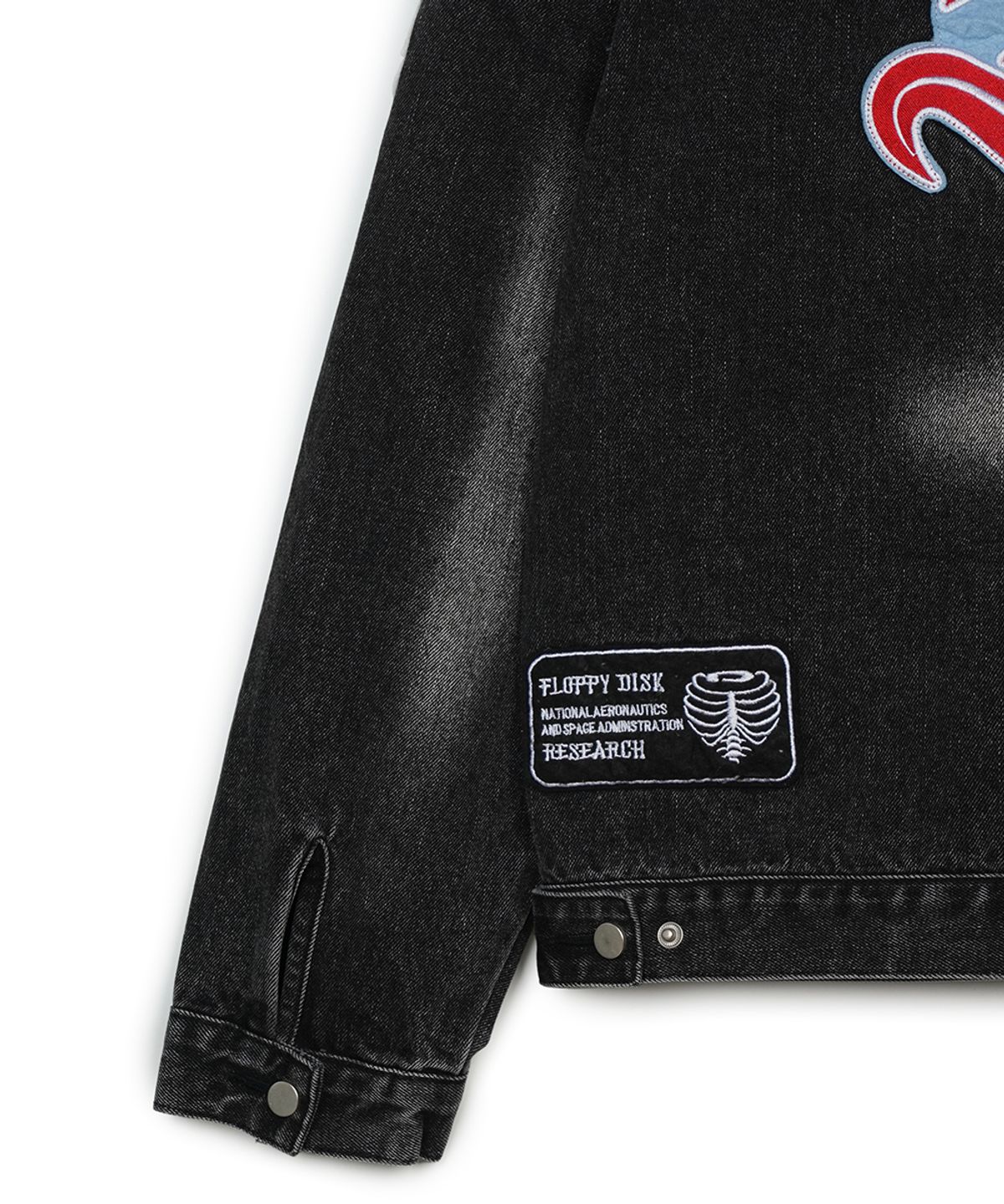 에프디알(FDR) Wappen Twill Work Denim Hood Jacket Black