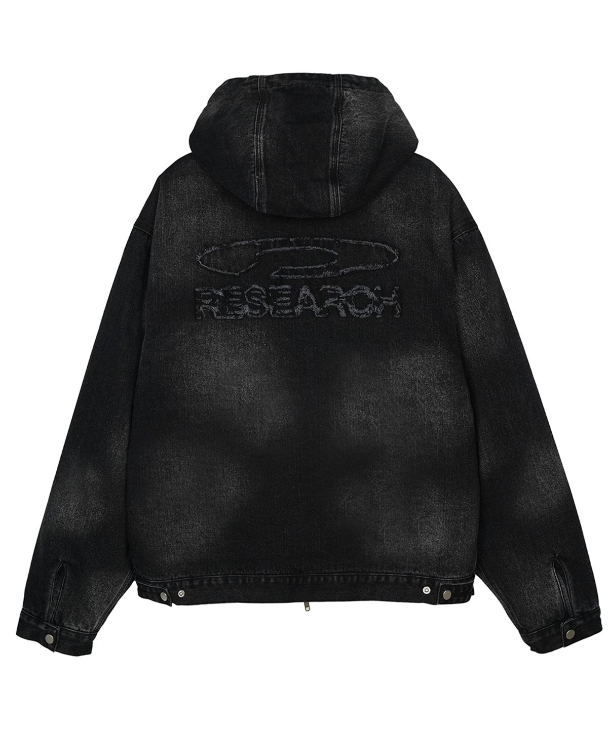 에프디알(FDR) Heavy Denim Work Hood Quilting Jacket Black