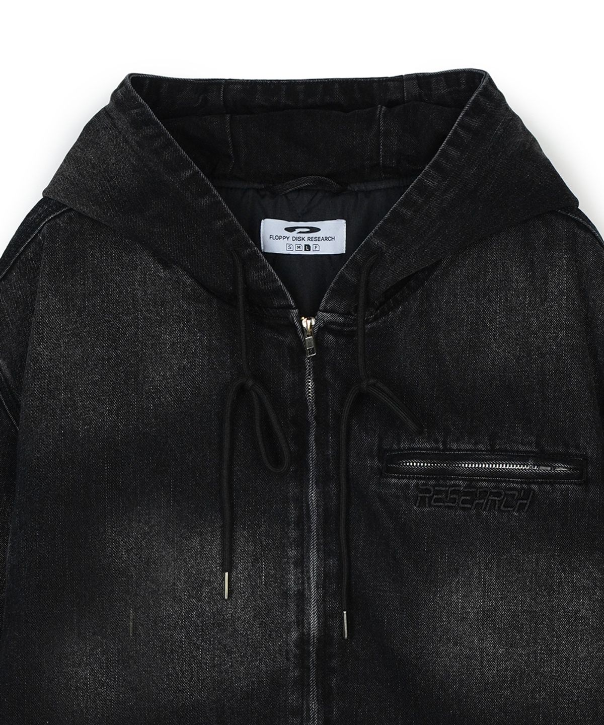 에프디알(FDR) Heavy Denim Work Hood Quilting Jacket Black