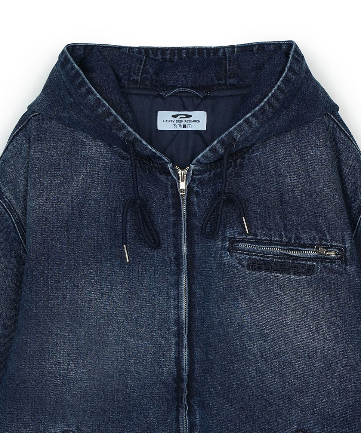 에프디알(FDR) Heavy Denim Work Hood Quilting Jacket Blue
