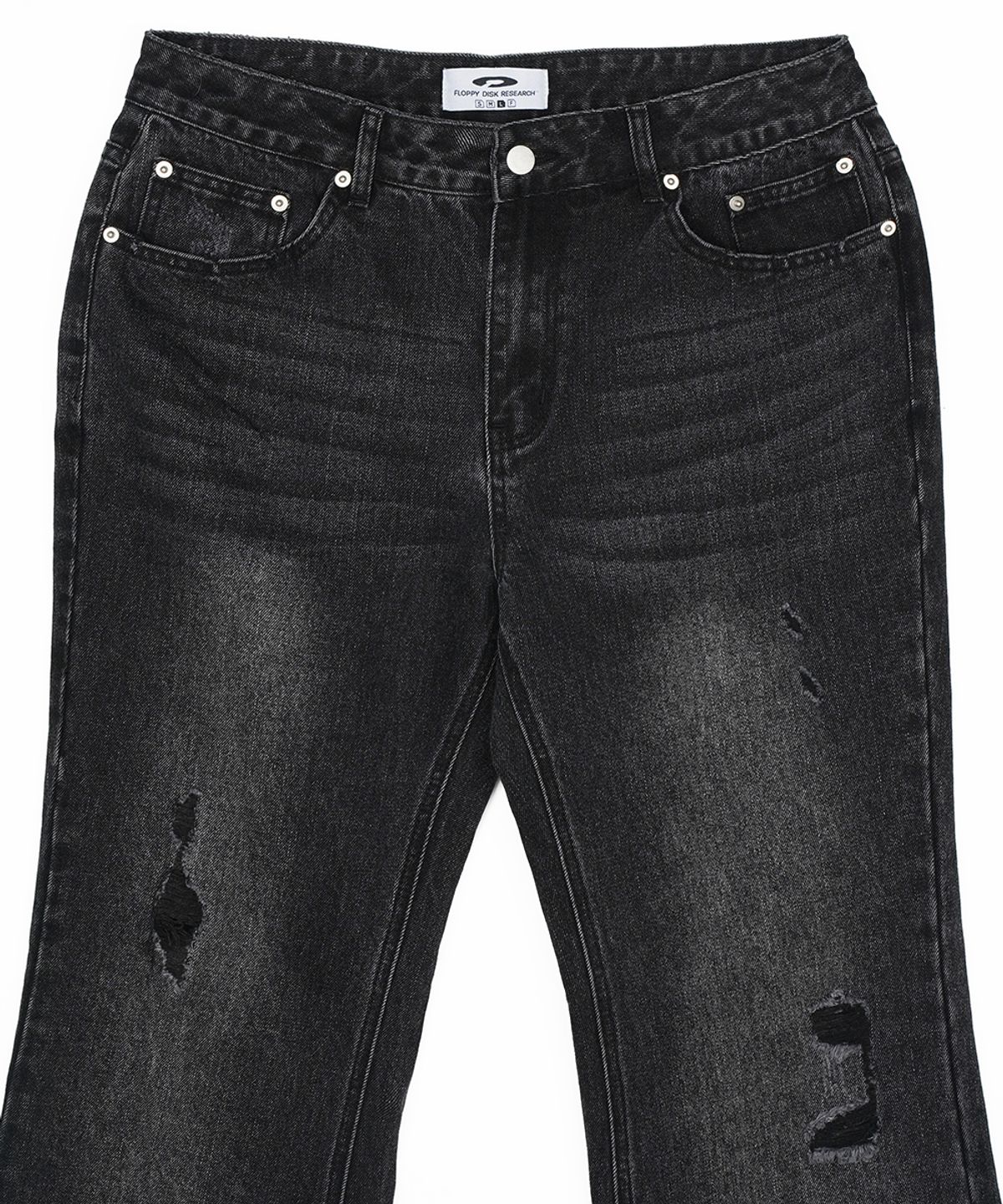 에프디알(FDR) Mans Vintage Flare Fit Denim Jeans Black