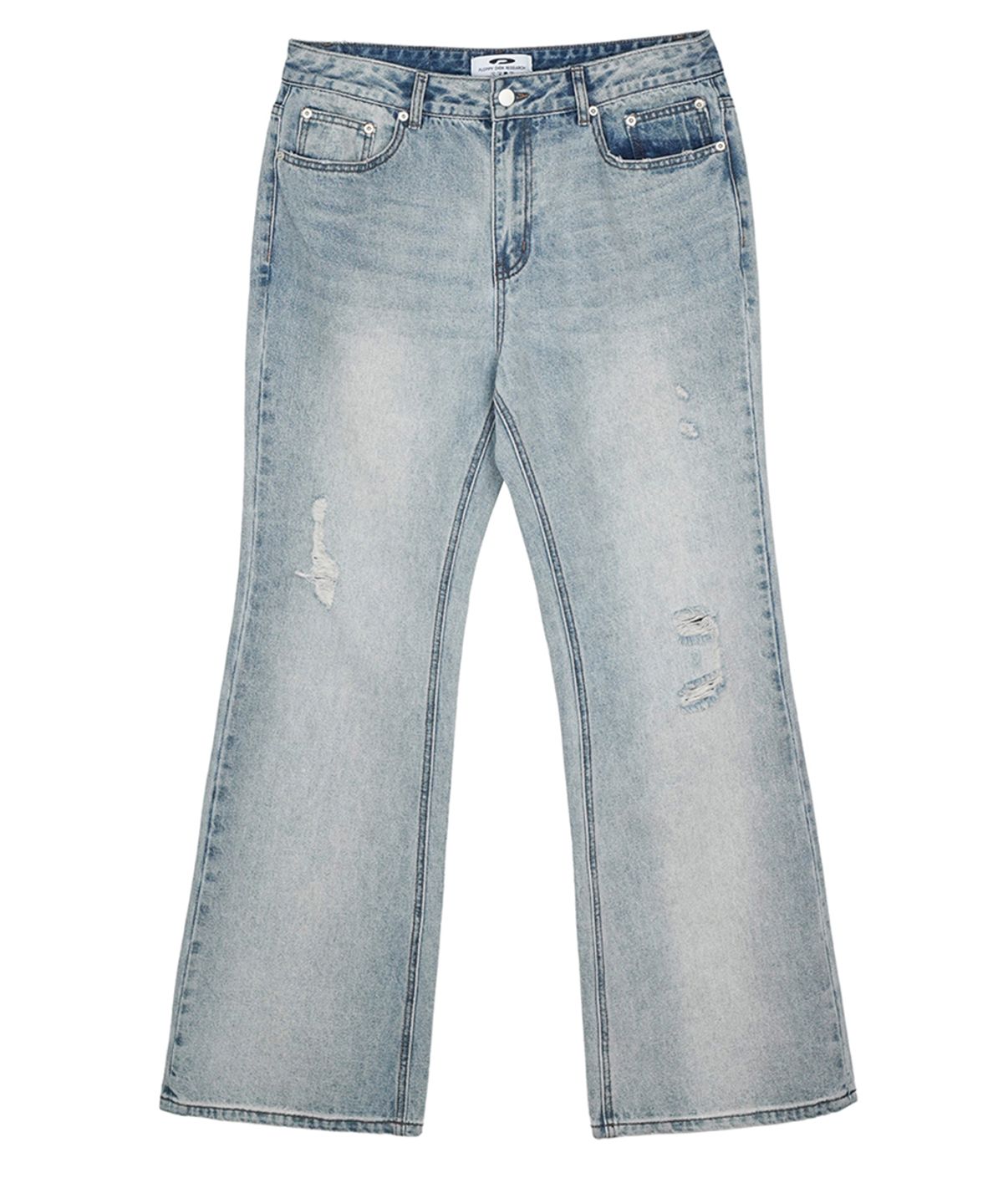 에프디알(FDR) Mans Vintage Flare Fit Denim Jeans Blue