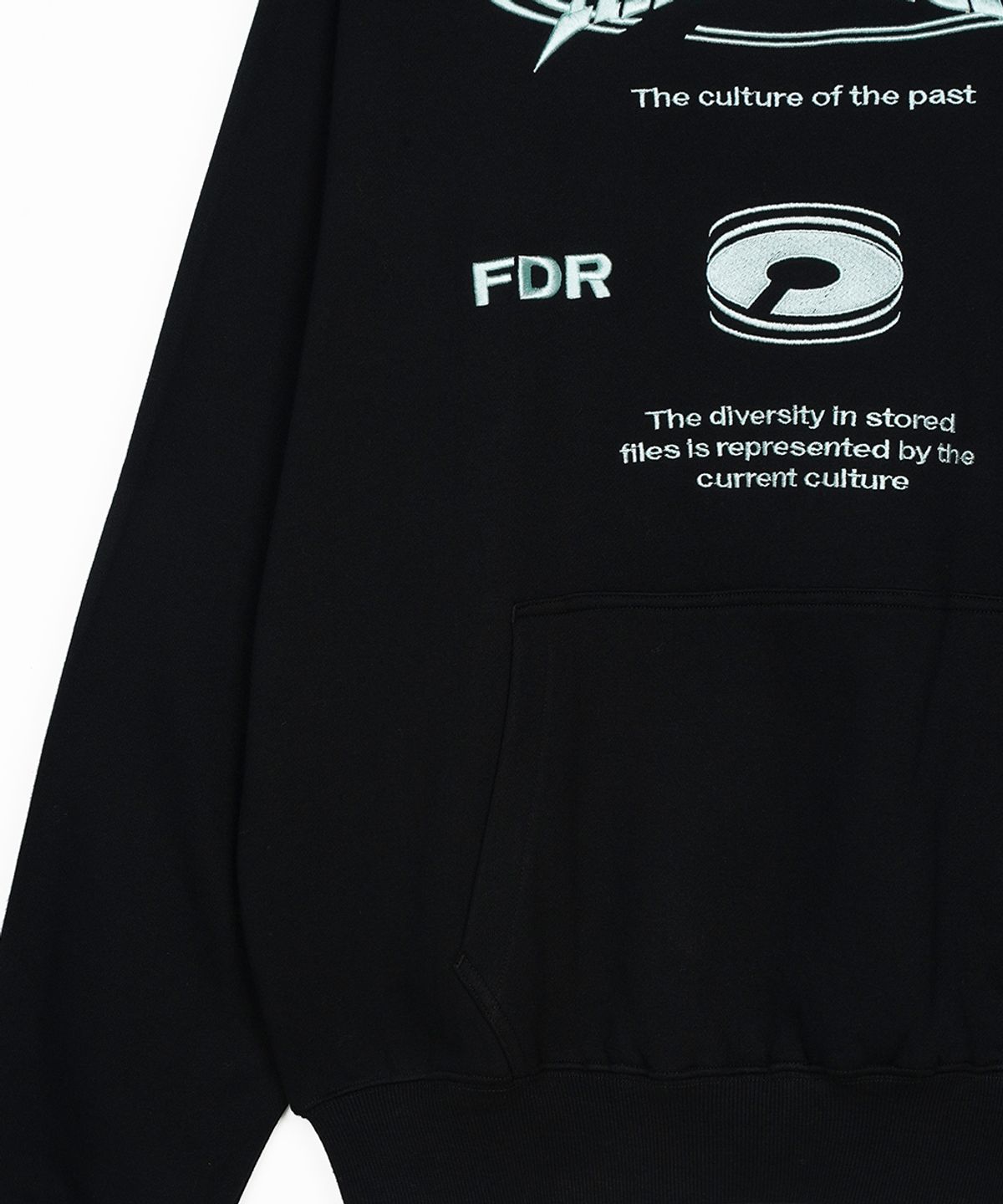 에프디알(FDR) Downtown Logo Embo Hoodie Black