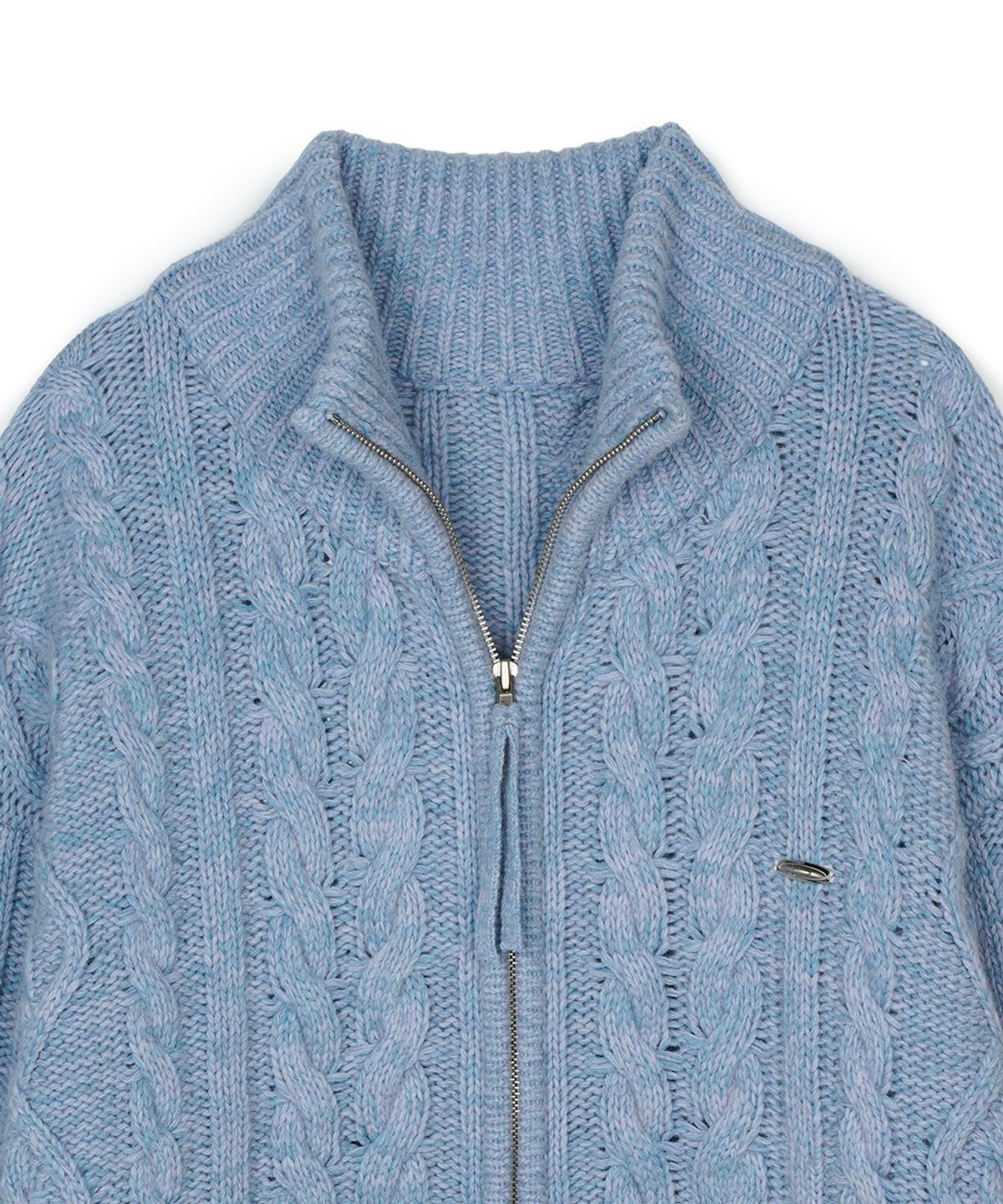 에프디알(FDR) Heavy Cable Zip-Up Knit Cardigan Purple
