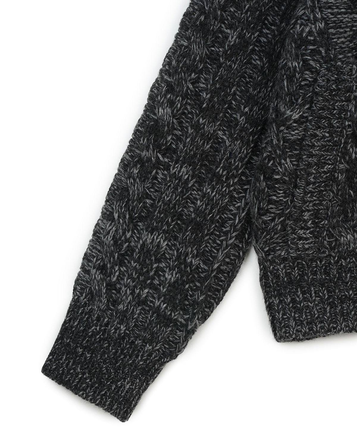 에프디알(FDR) Heavy Cable Zip-Up Knit Cardigan Charcoal