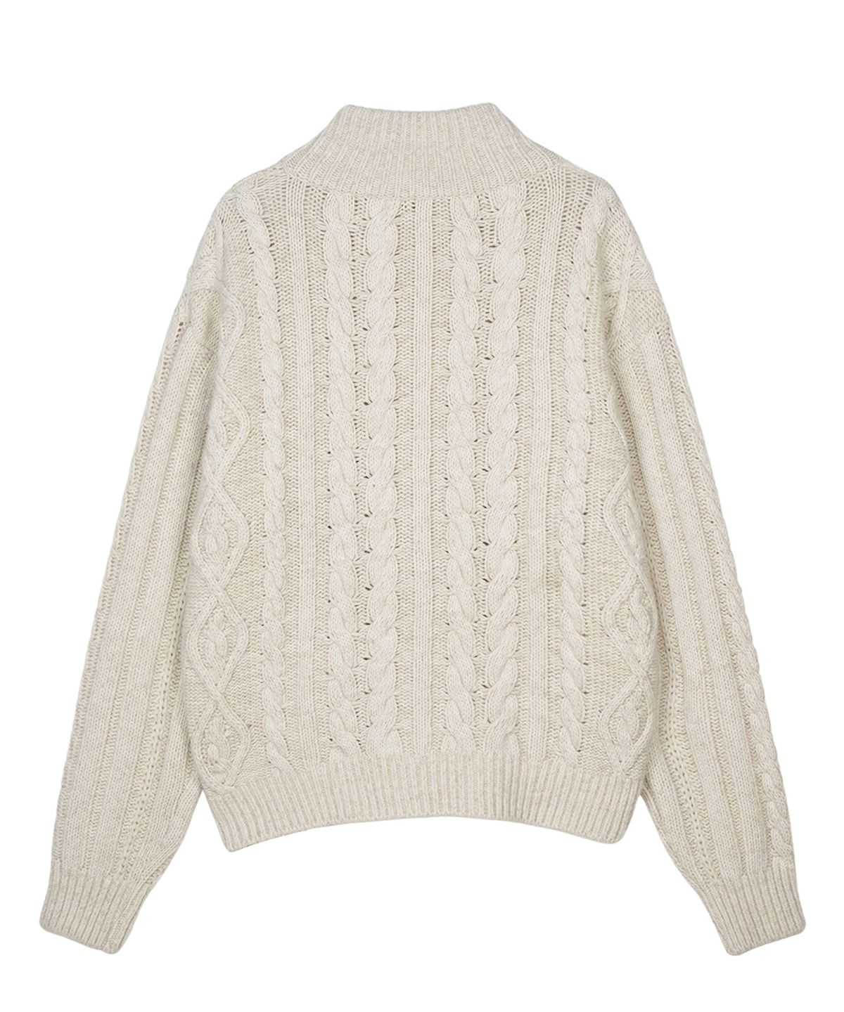 에프디알(FDR) Heavy Cable Zip-Up Knit Cardigan Oatmeal