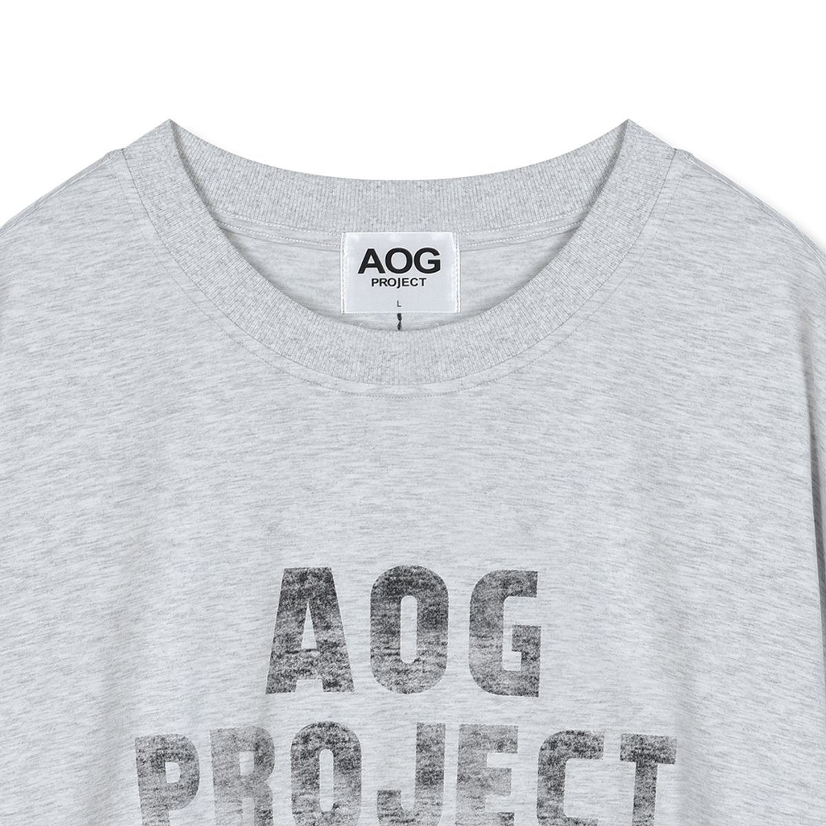 에이오지프로젝트(AOG PROJECT) 빈티지 프린트 오버사이즈 티셔츠 (그레이)