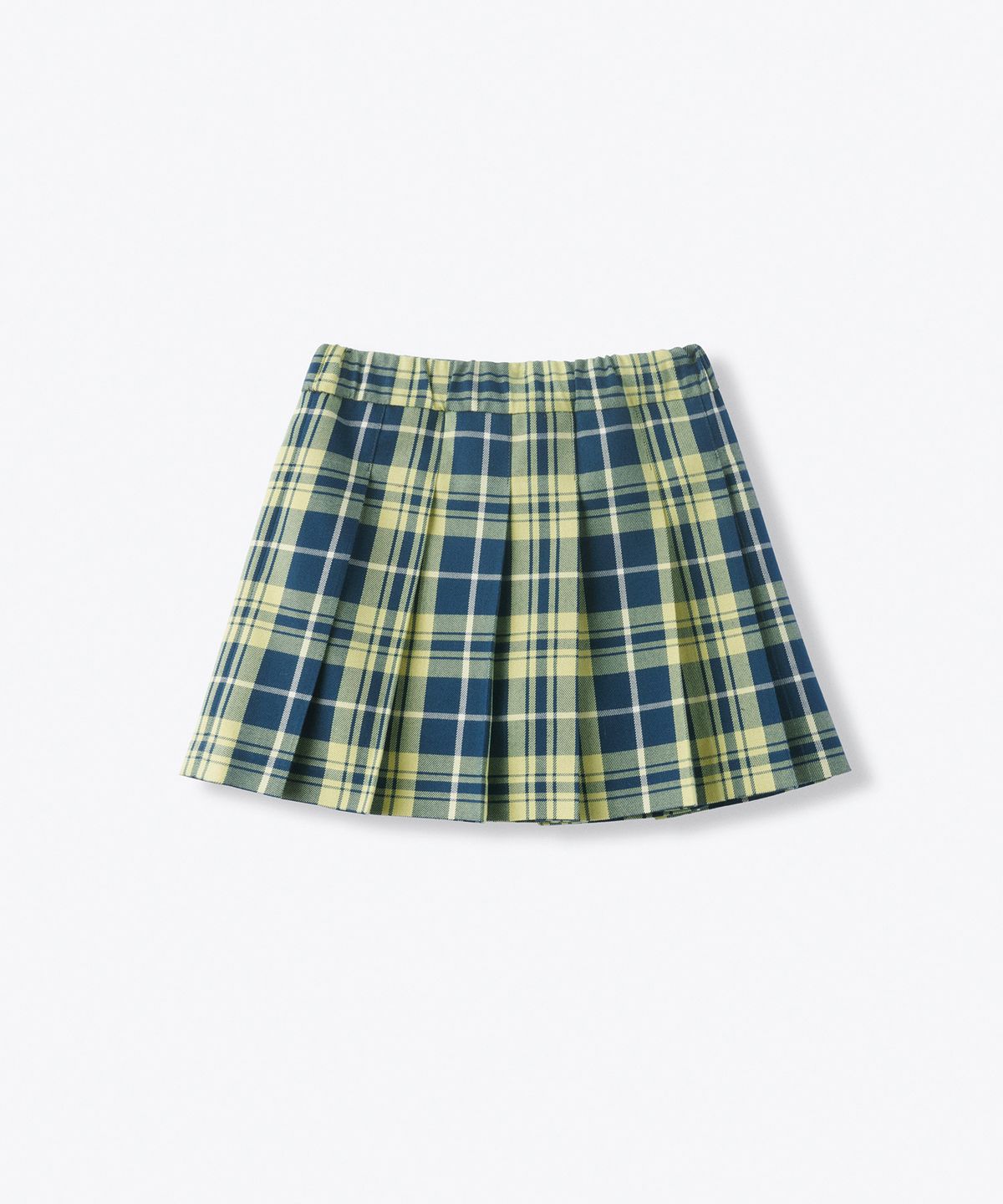 무신사 스탠다드 키즈(MUSINSA STANDARD KIDS) 체크 밴딩 플리츠 스커트  [페일 그린]