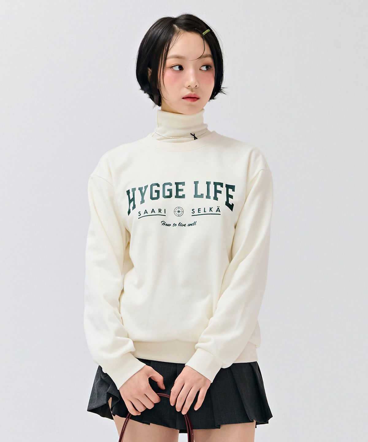 체이스컬트(CHASECULT) 공용 에센셜 아치 레터링 맨투맨 티셔츠-DERU5111B05