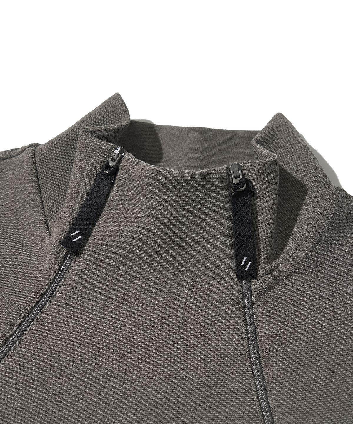 웰터 익스페리먼트(WELTER EXPERIMENT) DOUBLE HALF ZIP SWEATSHIRT_GRAY_WOL091