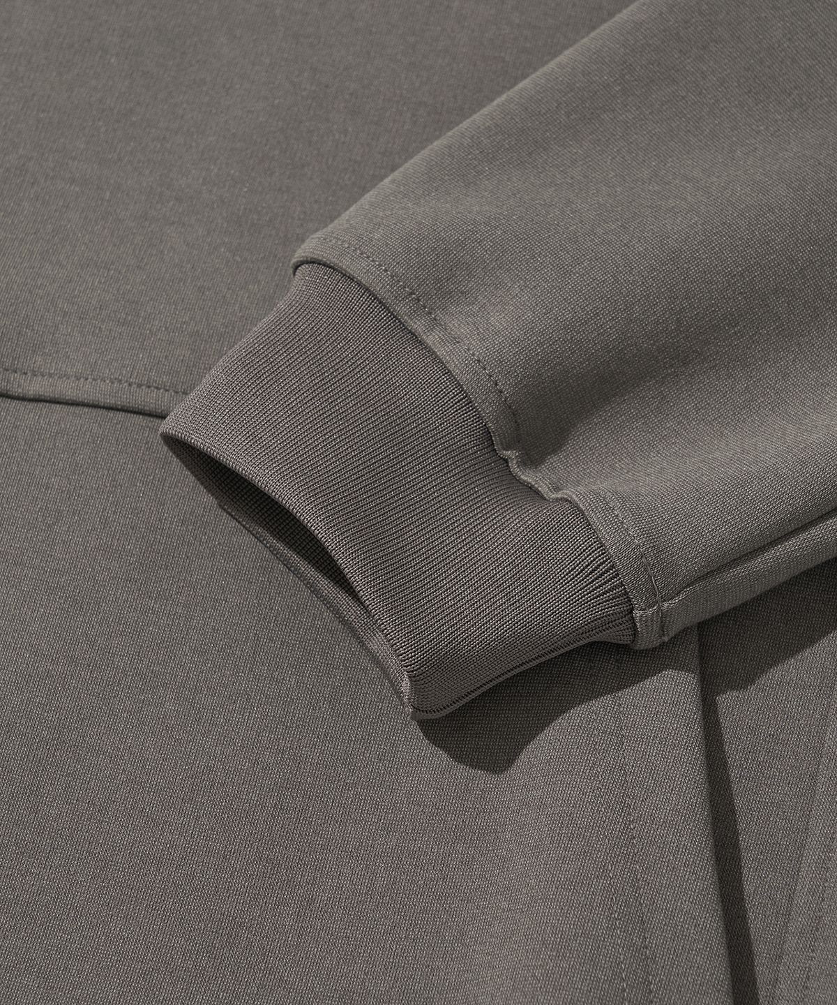웰터 익스페리먼트(WELTER EXPERIMENT) DOUBLE HALF ZIP SWEATSHIRT_GRAY_WOL091