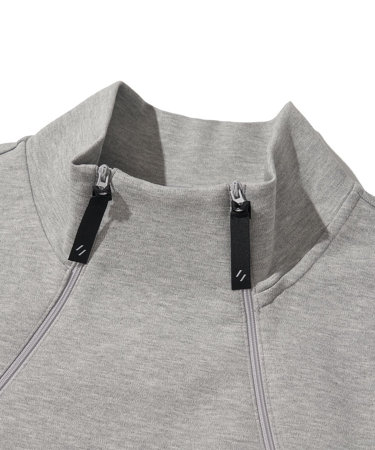 웰터 익스페리먼트(WELTER EXPERIMENT) DOUBLE HALF ZIP SWEATSHIRT_MELANGE_WOL092