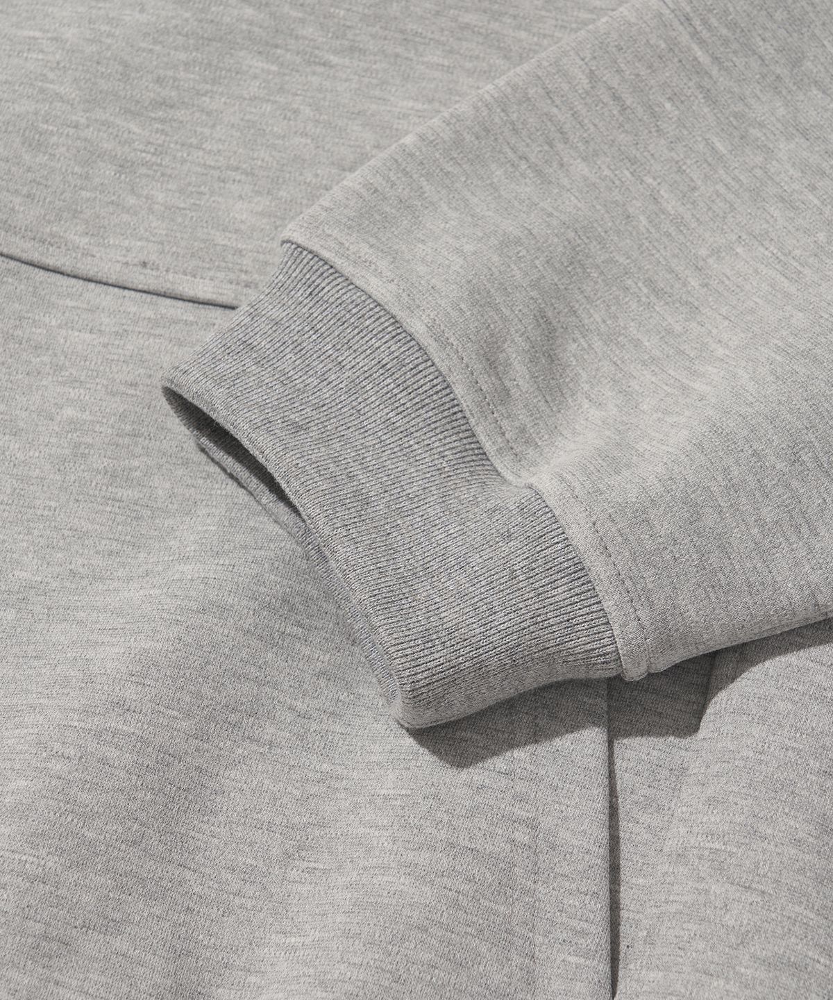 웰터 익스페리먼트(WELTER EXPERIMENT) DOUBLE HALF ZIP SWEATSHIRT_MELANGE_WOL092