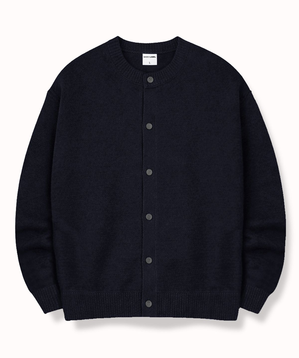 베이직라벨(BASIC LABEL) Kath round neck button knit cardigan 4 Color [BLBG_5011]