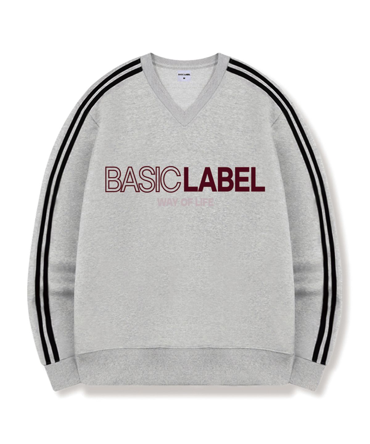 베이직라벨(BASIC LABEL) Red Line Oversized Track V-Neck Sweatshirt 5 Color [BLBV_2002]