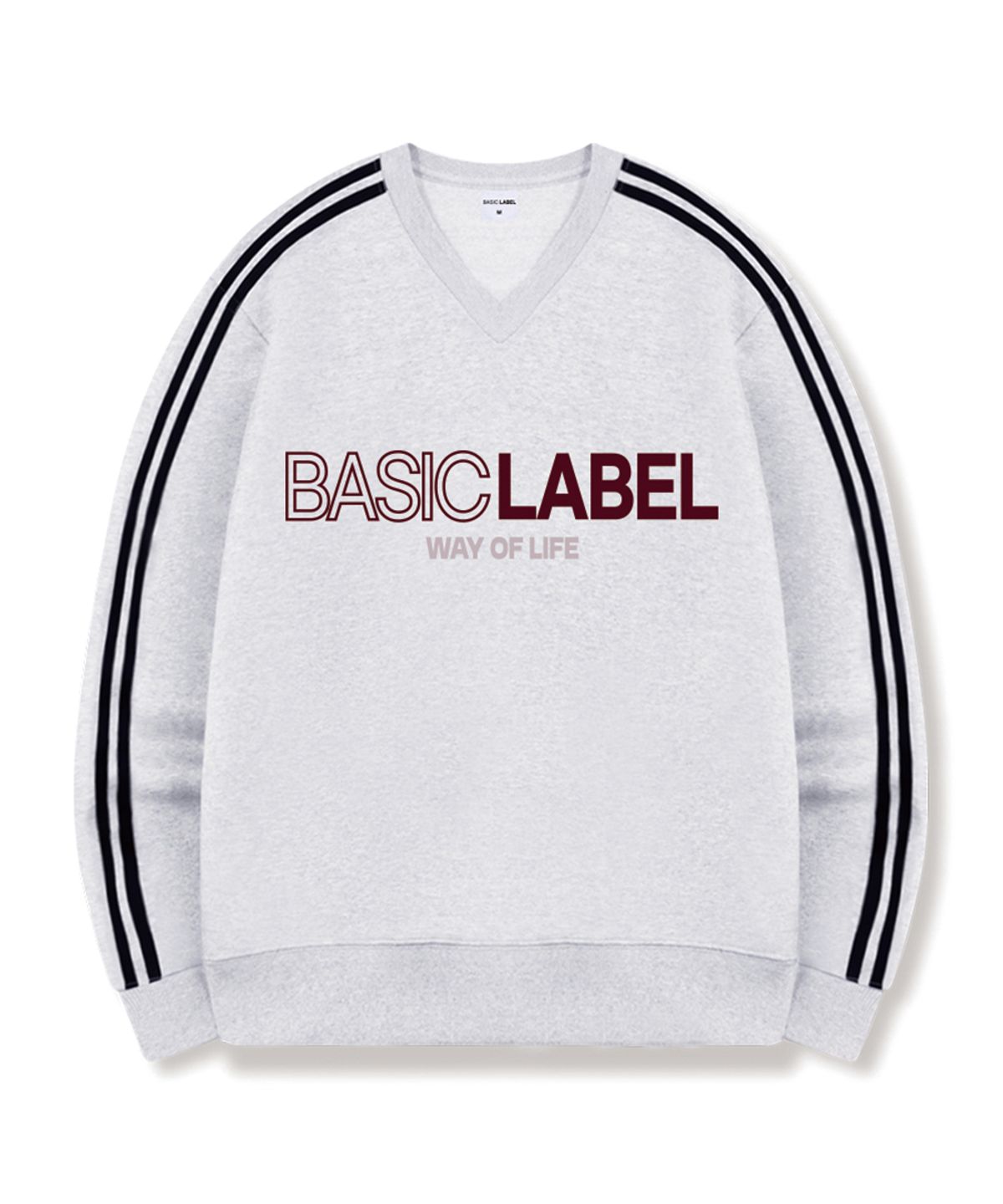 베이직라벨(BASIC LABEL) Red Line Oversized Track V-Neck Sweatshirt 5 Color [BLBV_2002]